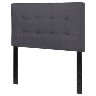Slickblue Twin size Modern Dark Grey Fabric Upholstered Panel Headboard. View a larger version of this product image.