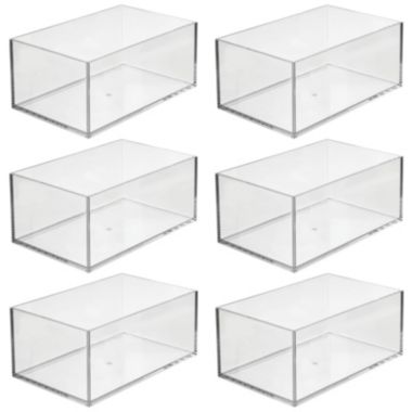 mDesign Small Bathroom Storage Organizer Bin for Counter, Sink - 6 Pack, Clear. View a larger version of this product image.