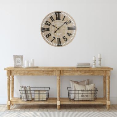 Northlight 24" Battery Operated Round Wall Clock with Roman Numeral and Block Numbers. View a larger version of this product image.