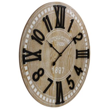 Northlight 24" Battery Operated Round Wall Clock with Roman Numeral and Block Numbers. View a larger version of this product image.