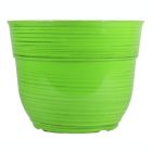 Alternate image 0 for Garden Elements Glazed Brushed Happy Large Plastic Planter, Bright Green, 15"