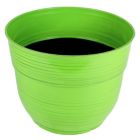 Alternate image 1 for Garden Elements Glazed Brushed Happy Large Plastic Planter, Bright Green, 15"