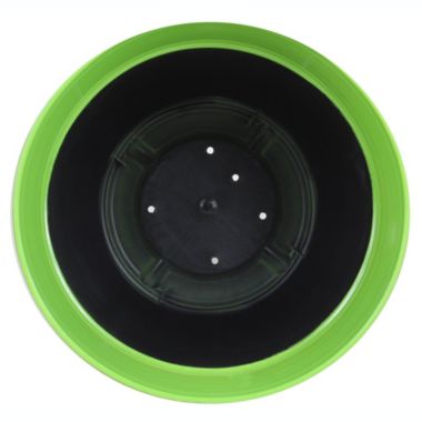 Garden Elements Glazed Brushed Happy Large Plastic Planter, Bright Green, 15". View a larger version of this product image.