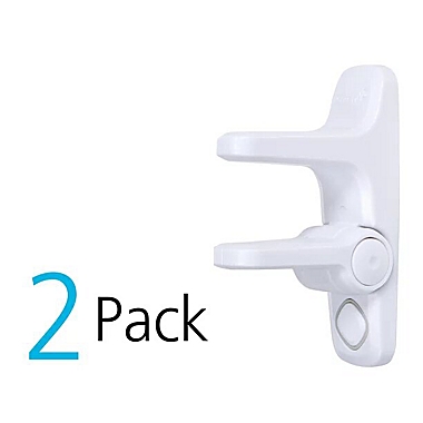 Safety 1st  Adhesive Child Proof Door Lever Lock with Decoy Button, 2 Pack, White, Toddler. View a larger version of this product image.