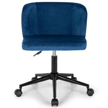Slickblue Armless Adjustable Swivel Velvet Home Office Leisure Vanity Chair-Blue. View a larger version of this product image.