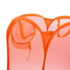Alternate image 2 for Unique Bargains 2 Pieces Orange Foldable Pop Up Laundry Basket, Mesh Bag Dirty Clothes Storage Laundry Basket Organizer for Home, College, Saloon, Beauty Saloon, Camp Apartment Dwellers or etc