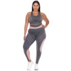 Alternate image 0 for White Mark Women's Plus Size Cut Out Back Mesh Sports Bra & Leggings Set