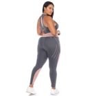 Alternate image 3 for White Mark Women's Plus Size Cut Out Back Mesh Sports Bra & Leggings Set