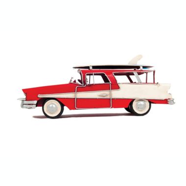 Old Modern Handicrafts 1957 Ford Country Squire Station Wagon Model - Red. View a larger version of this product image.
