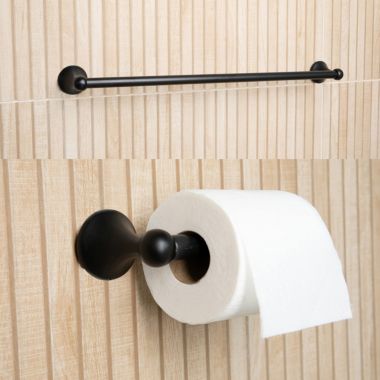 Bathroom Hardware Accessory Set Includes 24'' Towel Bar, Toilet Paper Holder, Hand. View a larger version of this product image.
