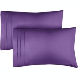 CGK Unlimited Pillowcase Set of 2 Soft Double Brushed Microfiber - Queen - Purple
