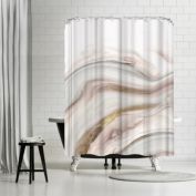 Americanflat 71" x 74" Shower Curtain, Marble Water by PI Creative Art