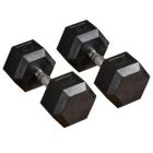 Alternate image 0 for Soozier Hex Rubber Free Weight Dumbbells Set in Pair with Steel Handles 45lbs/Single Hand Weight for Strength Workout Training, Black