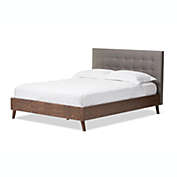 Baxton Studio  Alinia Retro Grey Walnut Wood Full Size Platform Bed