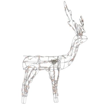 Northlight 48-Inch Lighted White Standing Reindeer Animated Outdoor Christmas Decoration. View a larger version of this product image.