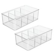 mDesign Plastic Kitchen Pantry Food Storage Organizer Bin, 2 Pack