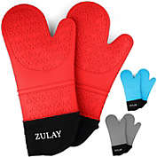Zulay Kitchen Silicone Oven Mitts - Red