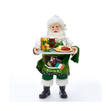 Kurt Adler Fabrich&reg; Musical Irish Chef Santa, 10.5". View a larger version of this product image.