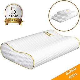 Royal Therapy Memory Foam Pillow, Pharmonis USA, Neck Pillow Bamboo Adjustable Side Sleeper Pillow for Neck & Shoulder - Queen