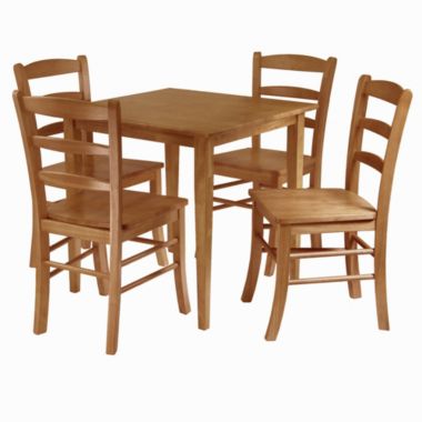 Groveland 3-Pc Dining Table with Ladder-back Chairs, Light Oak. View a larger version of this product image.