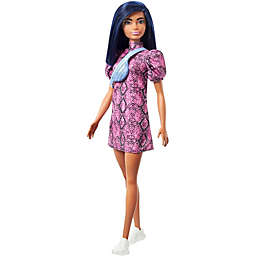 Barbie Fashionistas Doll with Blue Hair Wearing Pink & Black Dress