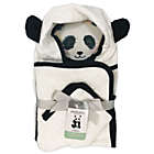 Alternate image 0 for Panda Baby viscose from Bamboo Hooded Bath Towel Set, 2pc Set - White-Black