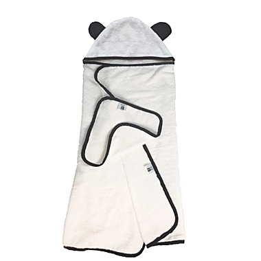 Panda Baby viscose from Bamboo Hooded Bath Towel Set, 2pc Set - White-Black. View a larger version of this product image.