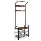 Alternate image 0 for Slickblue 3-in-1 Industrial Hall Tree Coat Rack Shoe Bench with Storage Shelf and 9 Hooks