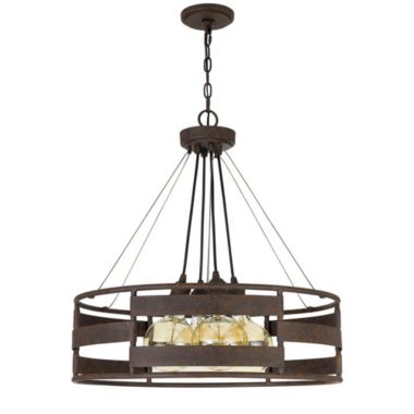 Cal Lighting 60W X 4 Rochefort Metal Chandelier (Edison Bulbs Shown Are Included), Rust. View a larger version of this product image.