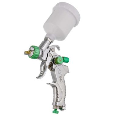 Professional TCP Global Brand HVLP Touch-Up Spray Gun with a 1.0mm Fluid Tip & 4 oz. (125cc) Plastic Cup with Lid. View a larger version of this product image.