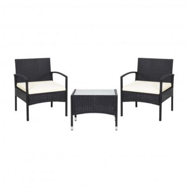 Costway 3 Pieces Patio Wicker Rattan Furniture Set with Cushion for Lawn Backyard. View a larger version of this product image.