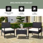 Alternate image 1 for Costway 3 Pieces Patio Wicker Rattan Furniture Set with Cushion for Lawn Backyard