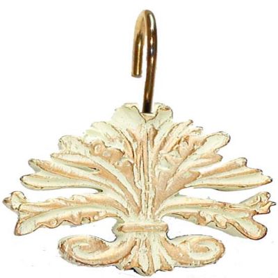 Carnation Home Fashions "Fleur dis Lis" Resin Shower Curtain Hooks - Brushed Gold 1.5" x 1.5"