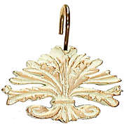Carnation Home Fashions "Fleur dis Lis" Resin Shower Curtain Hooks - Brushed Gold 1.5" x 1.5"