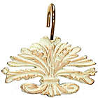 Alternate image 1 for Carnation Home Fashions "Fleur dis Lis" Resin Shower Curtain Hooks - Brushed Gold 1.5" x 1.5"