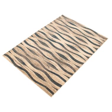 Chaudhary Living 7.75' x 10' Off White and Blue Abstract Rectangular Area Throw Rug. View a larger version of this product image.