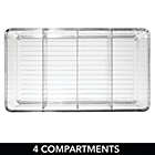 Alternate image 3 for mDesign Divided Storage Containers - Clear Plastic Organizer Bins, 6 Pack, Clear