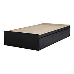 South Shore Step One Mates Bed With 3 Drawers - Pure Black