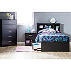Alternate image 2 for South Shore Step One Mates Bed With 3 Drawers - Pure Black