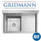Alternate image 2 for GRIDMANN Stainless Steel 1 Compartment Utility Sink with Drainboard, NSF Certified Commercial Kitchen Sink, 18" x 18" x 12" Bowl
