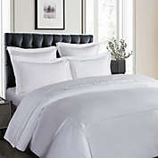 Hotel Grand Tencel (TM) Lyocell/Cotton Blend Duvet Cover Set With Colored Embroidery - Twin 60x90, White