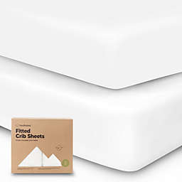 KeaBabies 2pk Jersey Fitted Crib Sheets, Soft & Breathable Baby Crib Sheet, Fits Standard Nursery Crib Mattresses (Soft White)
