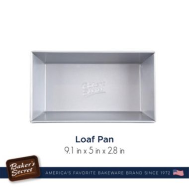 Baker's Secret 9" Loaf Pan, Bread Pan, Nonstick Coating, Thick Alumized Steel, Durable, Superb Collection. View a larger version of this product image.