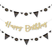 Big Dot of Happiness Adult 50th Birthday - Gold - Birthday Party Letter Banner Decor - 36 Cutouts & No-Mess Real Gold Glitter Happy Birthday Letters
