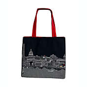Beyond Cushions Washington DC Night Skyline Embroidered Cotton Canvas Tote Bag