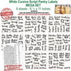 Alternate image 1 for Talented Kitchen 135 White Cursive Pantry Labels - Kitchen Pantry Names Food Label Sticker, Water Resistant Pantry Labels for Containers, Jar Labels Pantry Organization and Storage. 135 White Cursive