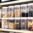 Alternate image 3 for Talented Kitchen 135 White Cursive Pantry Labels - Kitchen Pantry Names Food Label Sticker, Water Resistant Pantry Labels for Containers, Jar Labels Pantry Organization and Storage. 135 White Cursive