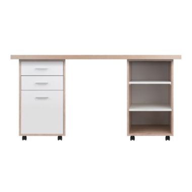 Kenner 3-Pc Modular Desk Set, Reclaimed Wood and White. View a larger version of this product image.