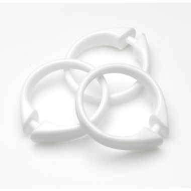 Carnation Home "Snap" Plastic Shower Curtain Hooks in White. View a larger version of this product image.