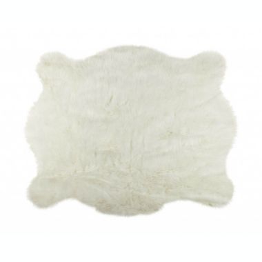 HomeRoots 63" x 90" Off White, Polar Bear Faux Hide - Area Rug. View a larger version of this product image.